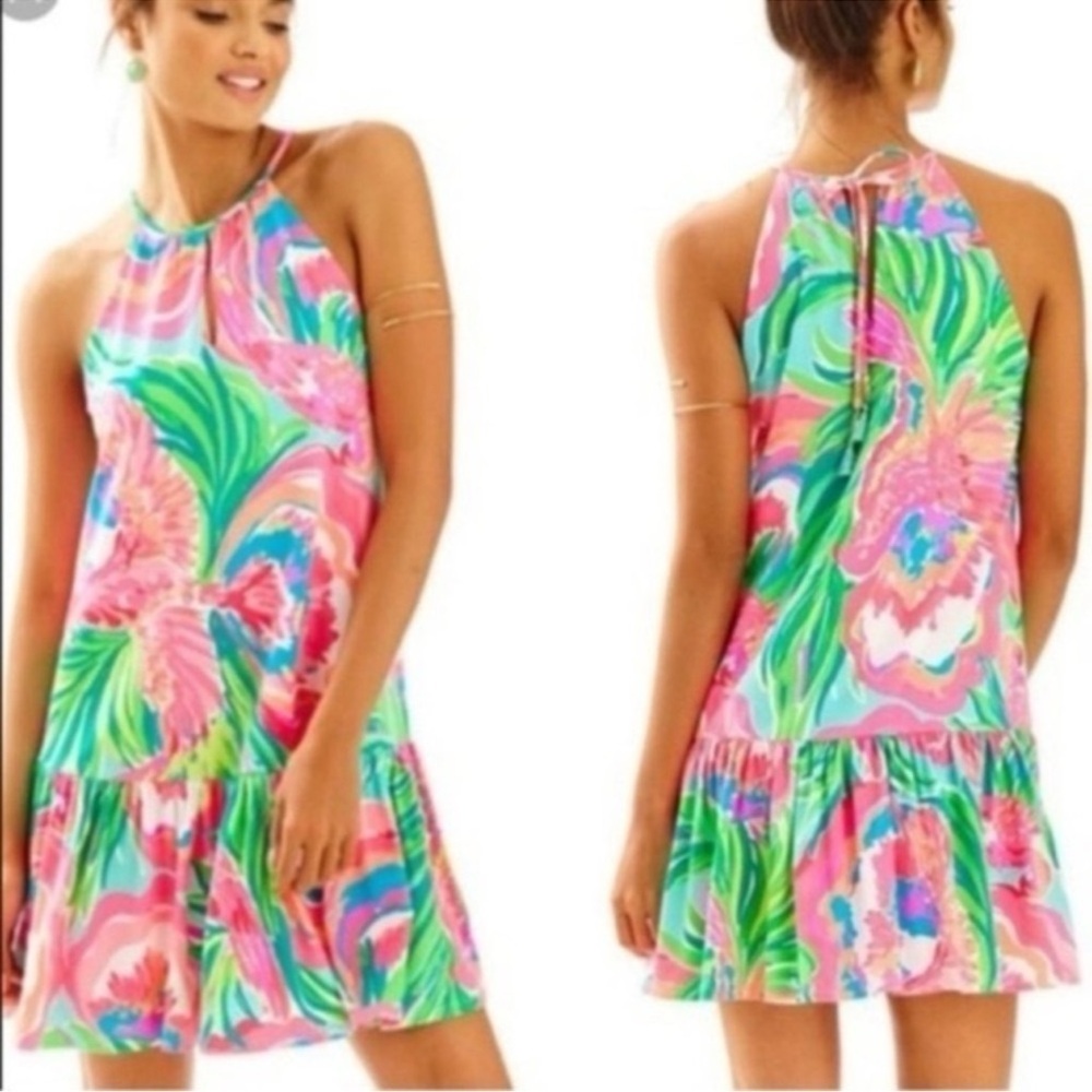 Lilly Pulitzer Isabeau Dress in Serene Blue Paradise Bound size S